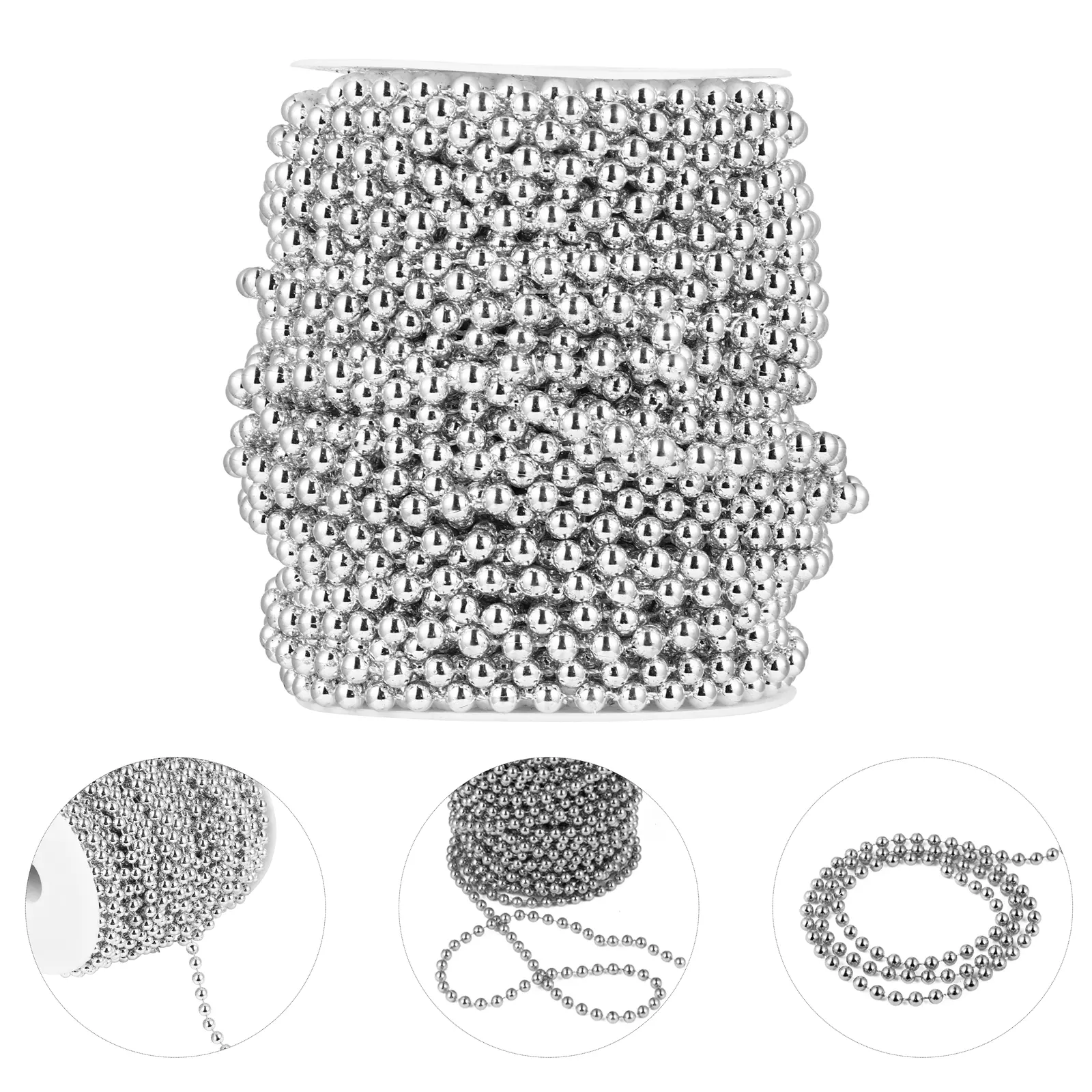 1 Roll 6Mm Imitation Beads Strand Faux Pearl Garland Wedding Party Decor Diy Crafts Jewelry Hair Accessories Chandelier Pearl