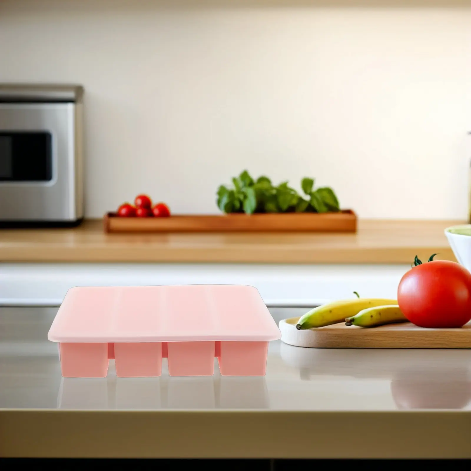 1pcs Silicone Molds Large Rectangular Leak Proof Tray Removable Lid Cocktail Whiskey Coffee Beer Easy Release Food Grade Freezer