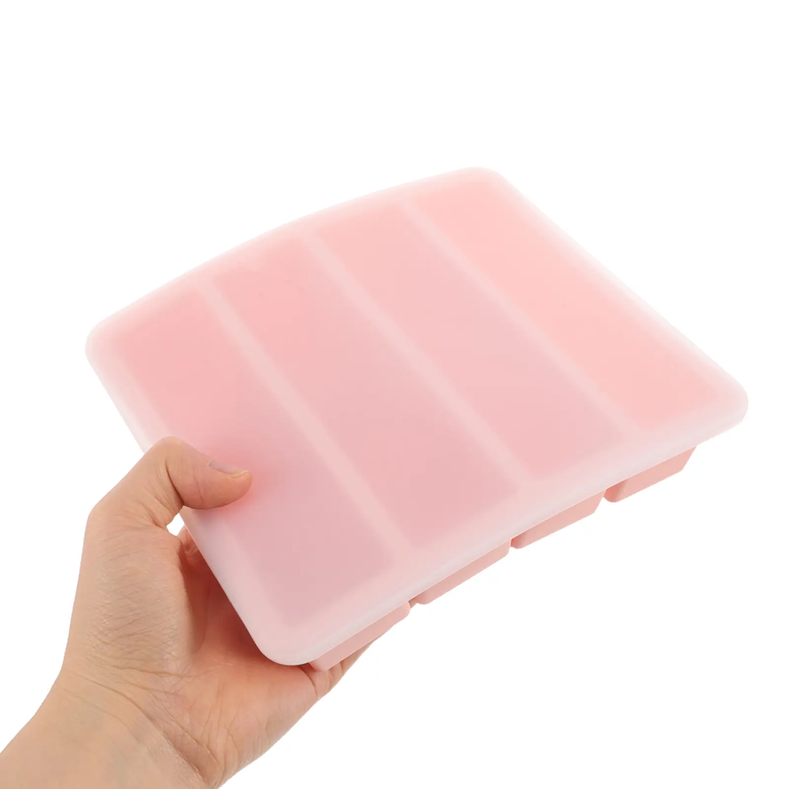 1pcs Silicone Molds Large Rectangular Leak Proof Tray Removable Lid Cocktail Whiskey Coffee Beer Easy Release Food Grade Freezer