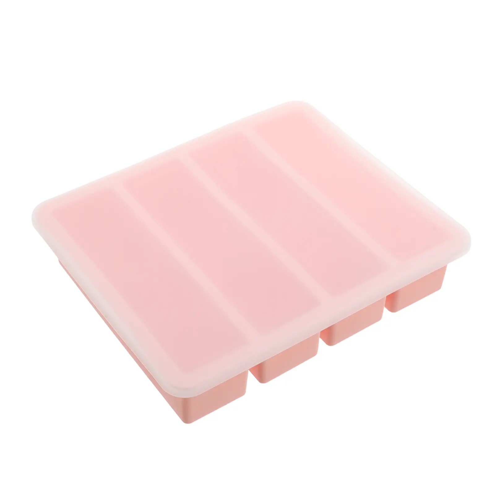 1pcs Silicone Molds Large Rectangular Leak Proof Tray Removable Lid Cocktail Whiskey Coffee Beer Easy Release Food Grade Freezer