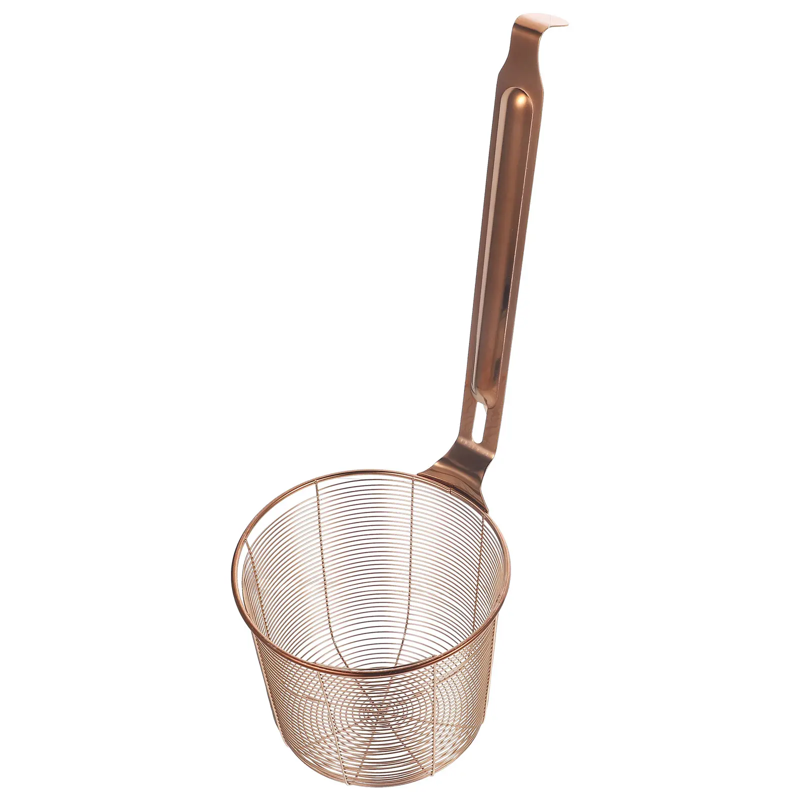 1pc Stainless Steel Colander Kitchen Strainer Mesh Basket Fine Pasta Skimmer Large Capacity Wall Hook Handle For Home