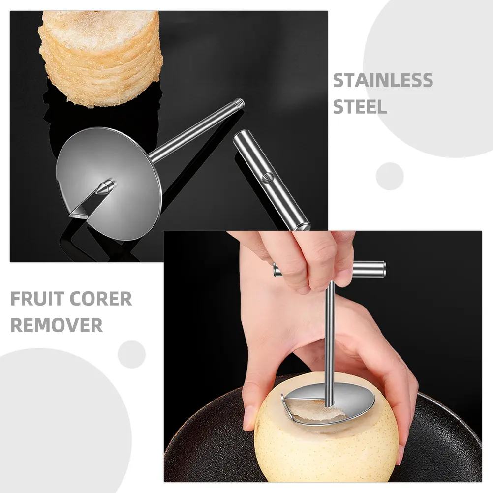 Stainless Steel Fruit Corer Tool Metal Pear Apple Remover Supply Fruits Hole Digger Easy Clean Long Lasting
