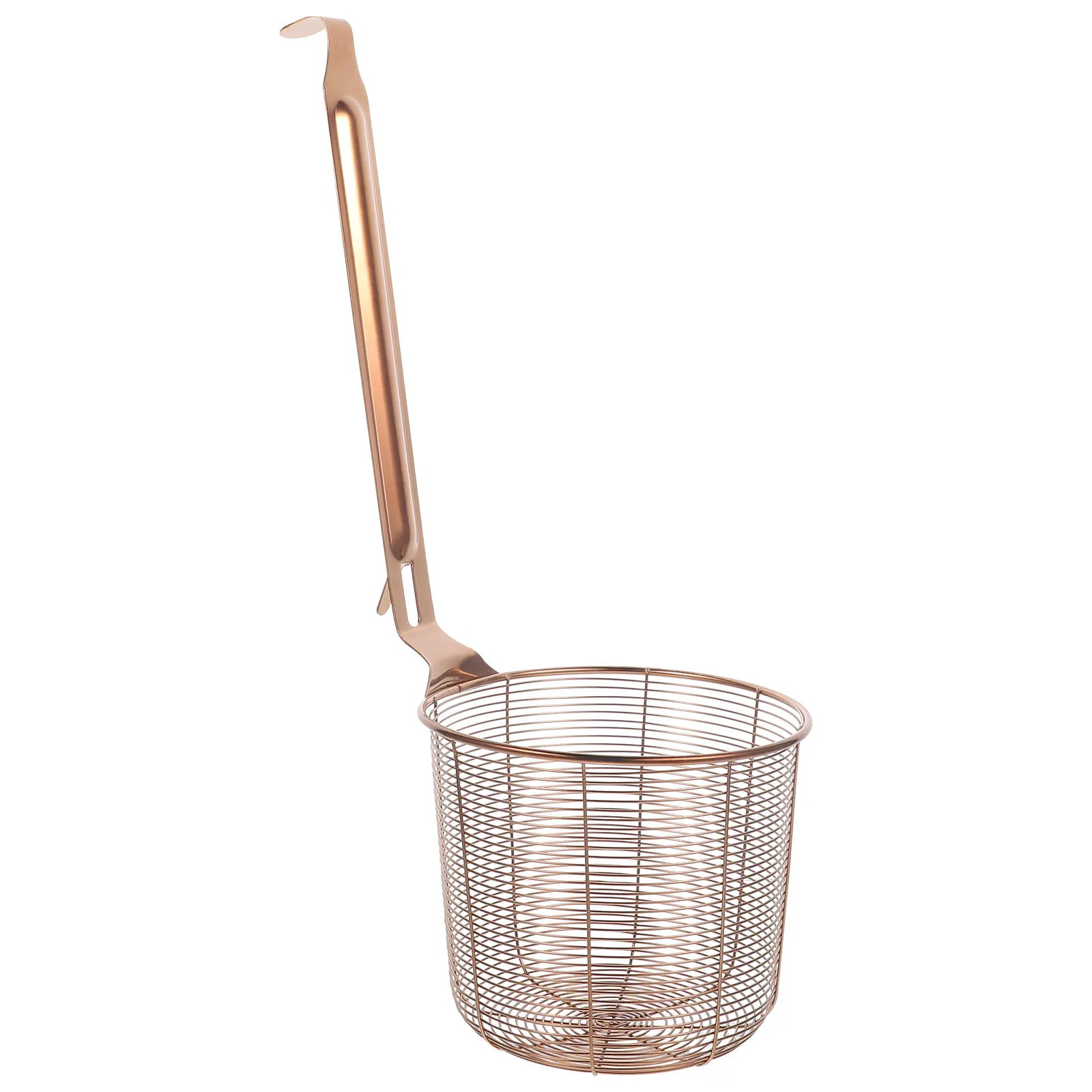 1pc Stainless Steel Colander Kitchen Strainer Mesh Basket Fine Pasta Skimmer Large Capacity Wall Hook Handle For Home