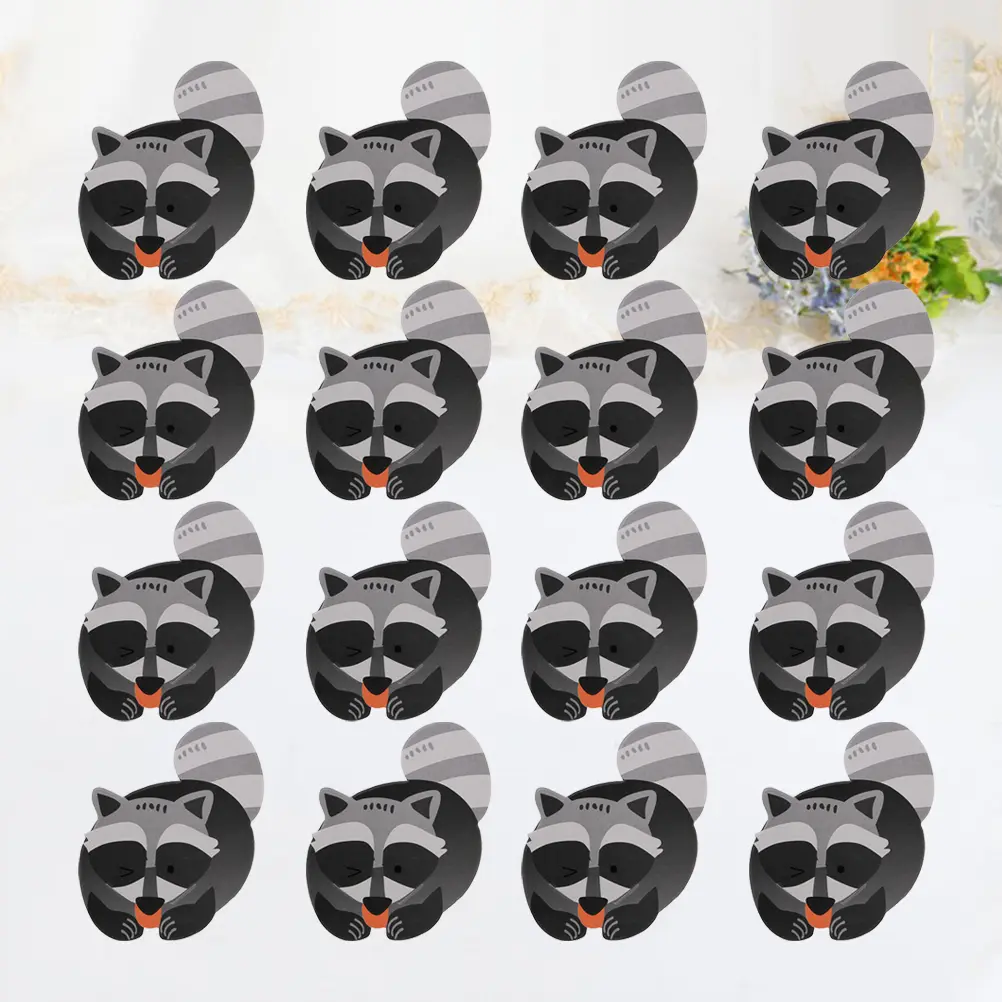 100pcs Lollipop Wrapping Cards Premium Paper Raccoon Pattern Candy Holder Party Wedding Decoration Sweet Wrap