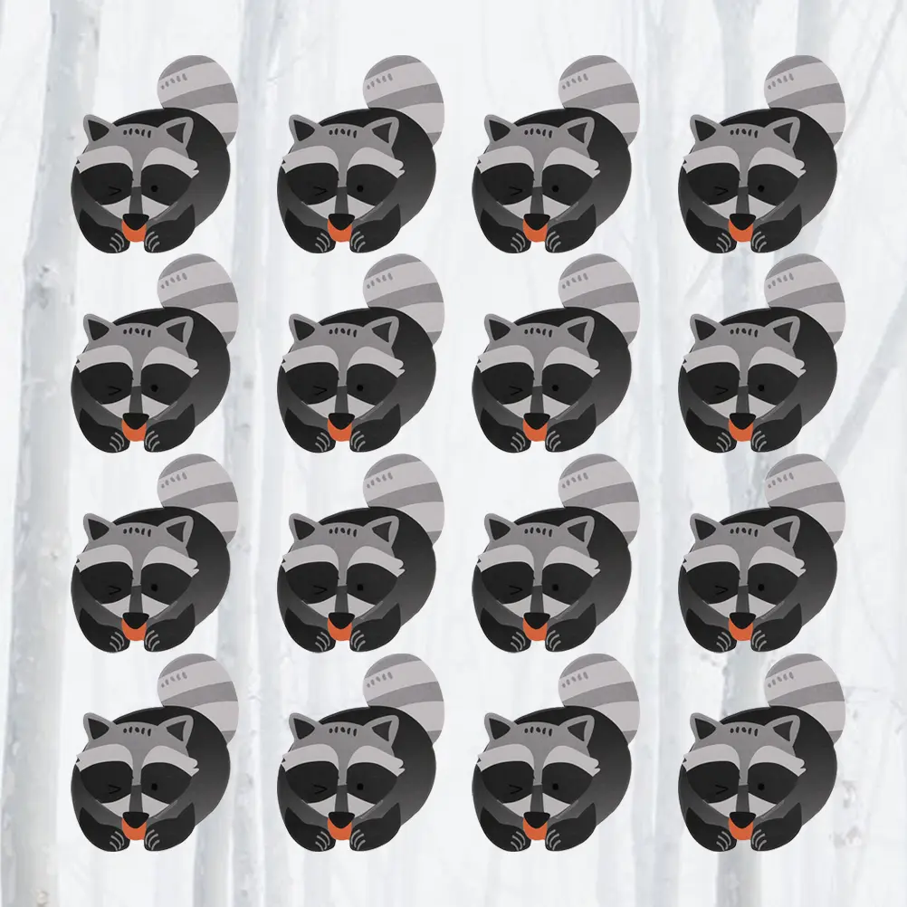 100pcs Lollipop Wrapping Cards Premium Paper Raccoon Pattern Candy Holder Party Wedding Decoration Sweet Wrap