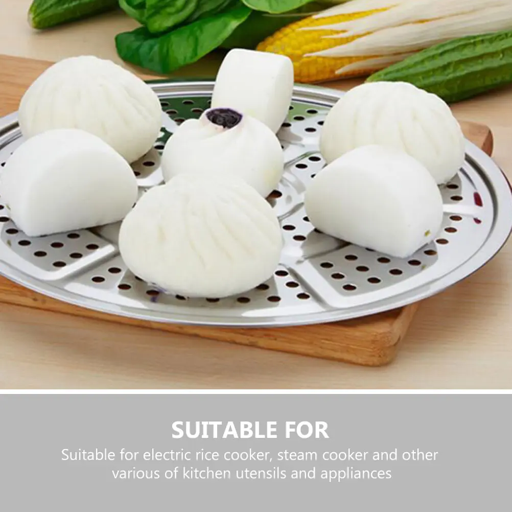 2pcs Stainless Steel Steaming Tray Strong Kitchen Utensils For Rice Cooker Steam Cooker Easy Clean Household Cookware