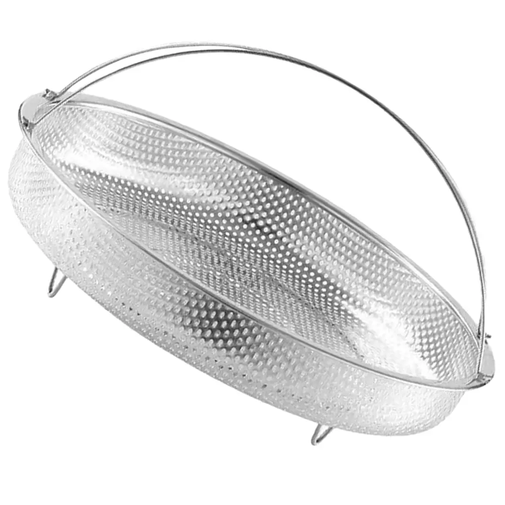 Stainless Steel Steamer Food Basket Vegetable for Vegetables Rack with Carrying Handle Noodle Boiling Rice Pot Holder