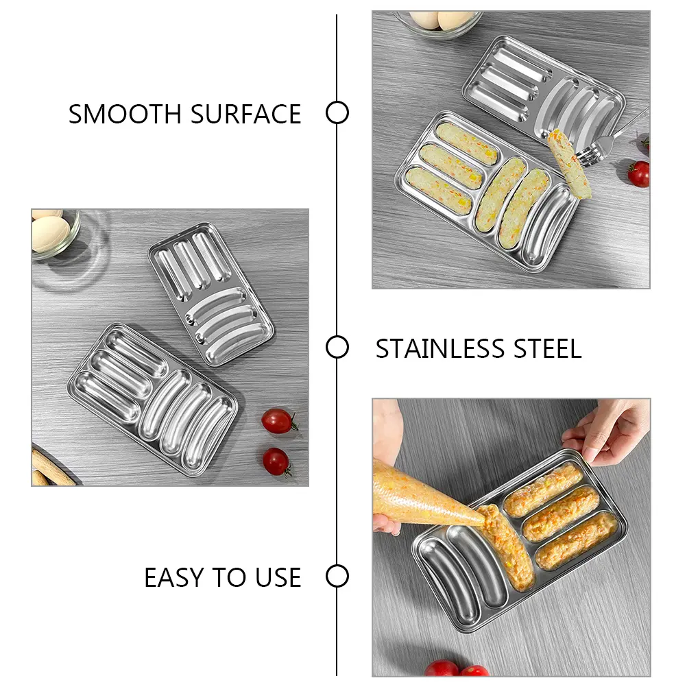 Food Supplement Mold Baking Bun Molds for Homemade Hot Dog Bread Pan Stainless Steel Self