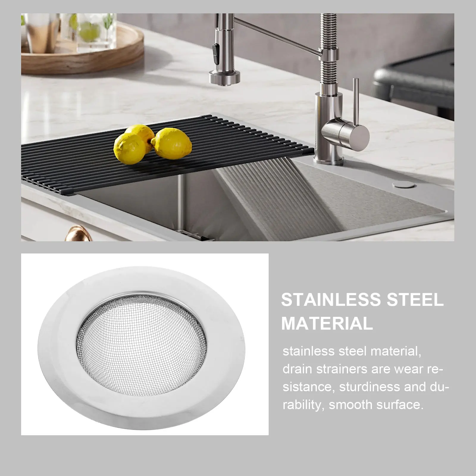 6 Pcs Stainless Steel Sink Strainer Basket Durable Kitchen Drain Filters Anti Clogging Easy Cleaning For Various Sinks