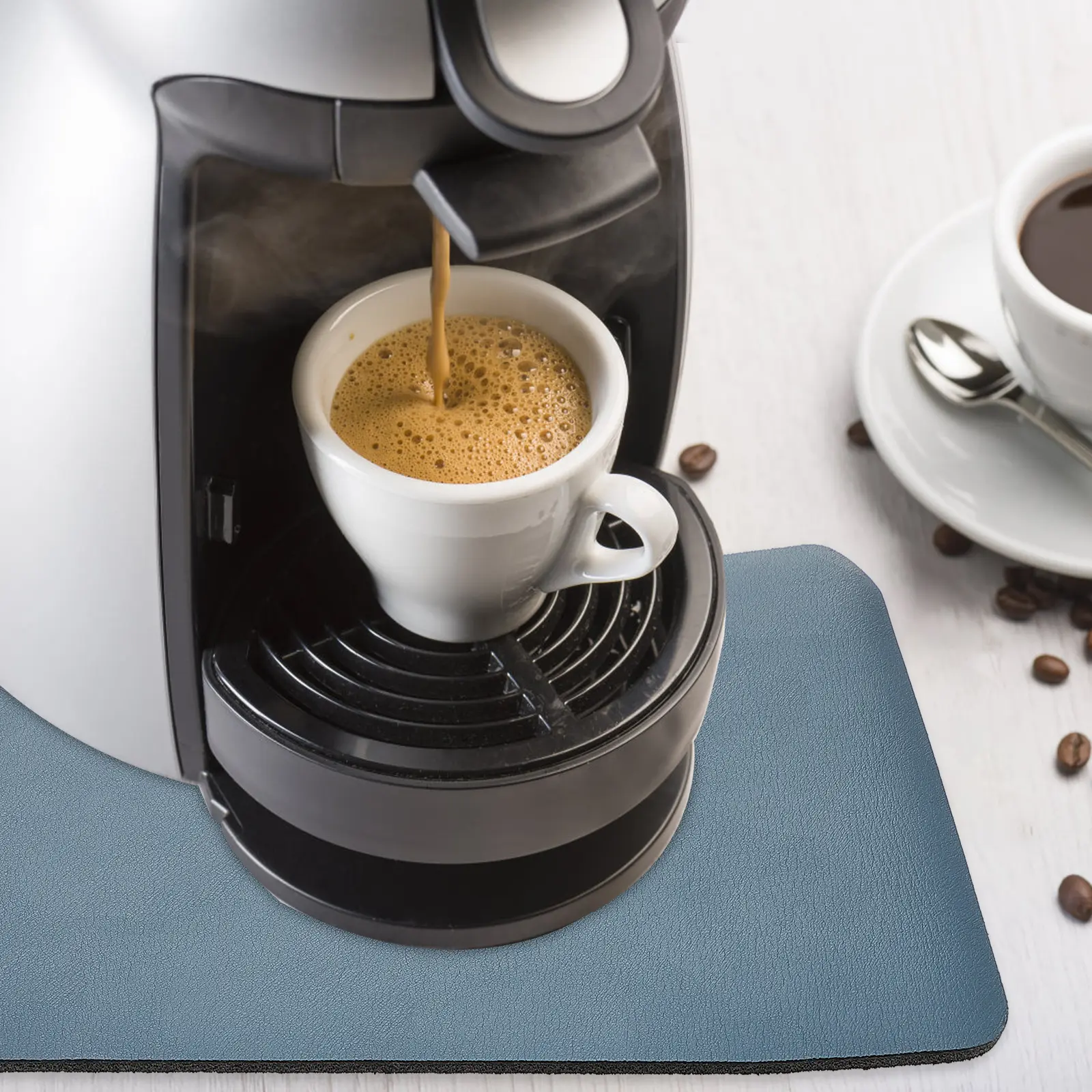 Reusable PVC Coffee Heat Resistant Thick Bar Drain Pad Kitchen Counter Washable Easy Clean Fruits Vegetables Sink