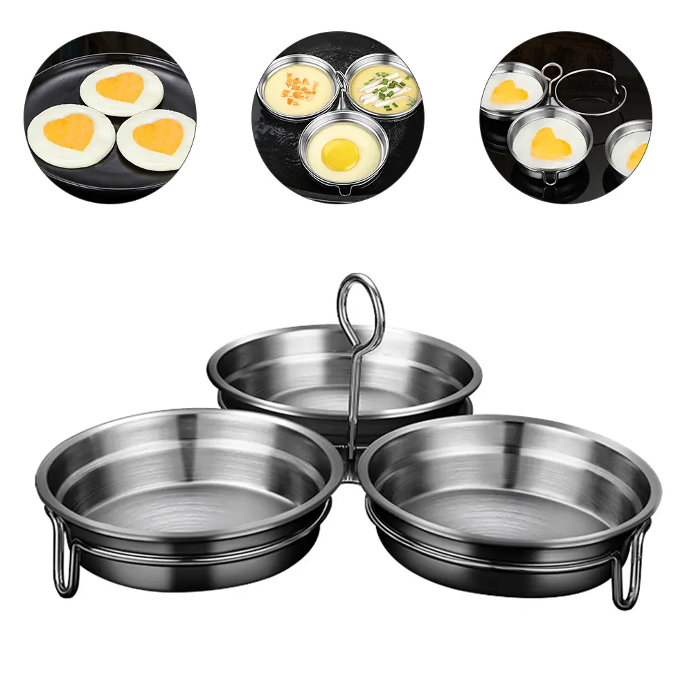 Boiler Poacher Pan Non Stick Former Poaching Silver Poached Cooker Boiled Maker