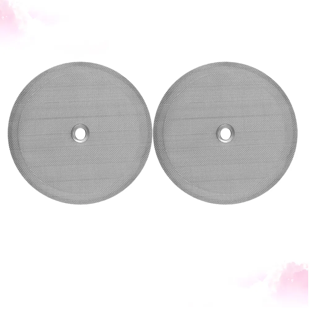 2pcs 100mm Stainless Filter Method Pressure Pot Coffee Filter Coffee Pot Accessories Coffee Funnel (Silver)