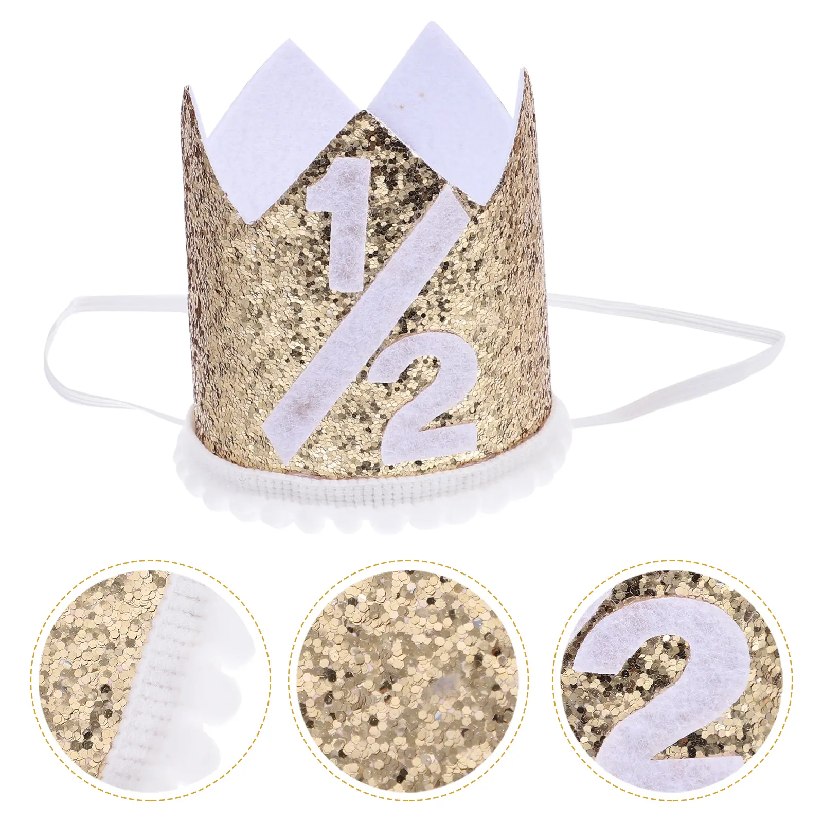 Adorable Kids Hat Crown Shape Non woven Birthday Party Hat Prop Fabric Party Prop Lightweight Cloth Material Babies Headwear
