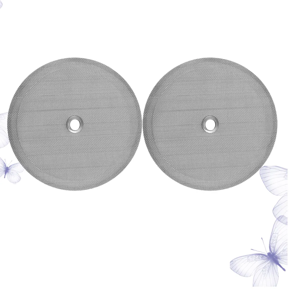 2pcs 100mm Stainless Filter Method Pressure Pot Coffee Filter Coffee Pot Accessories Coffee Funnel (Silver)