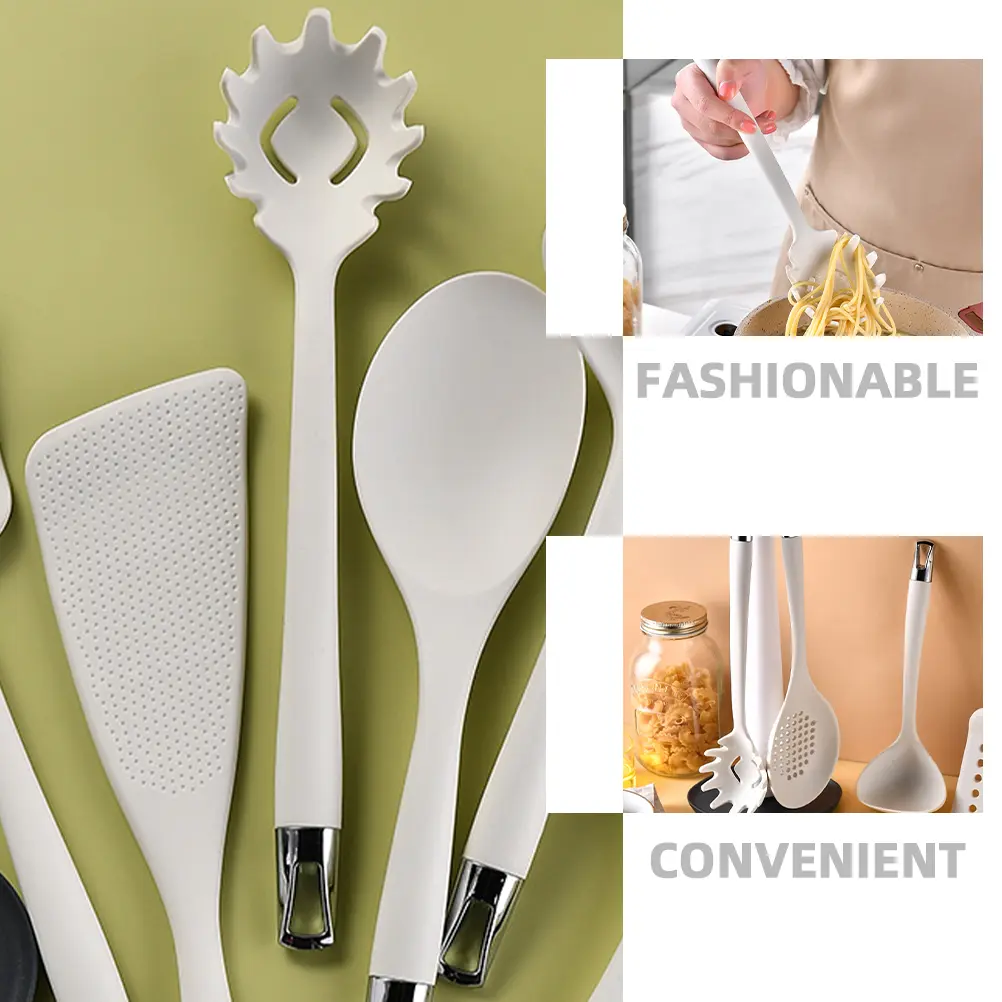 Silicone Noodle Ladle Pasta Strainer Spoons Lightweight Kitchen Tool Slotted Spoon Noodle Filter Smooth Edges Cooking