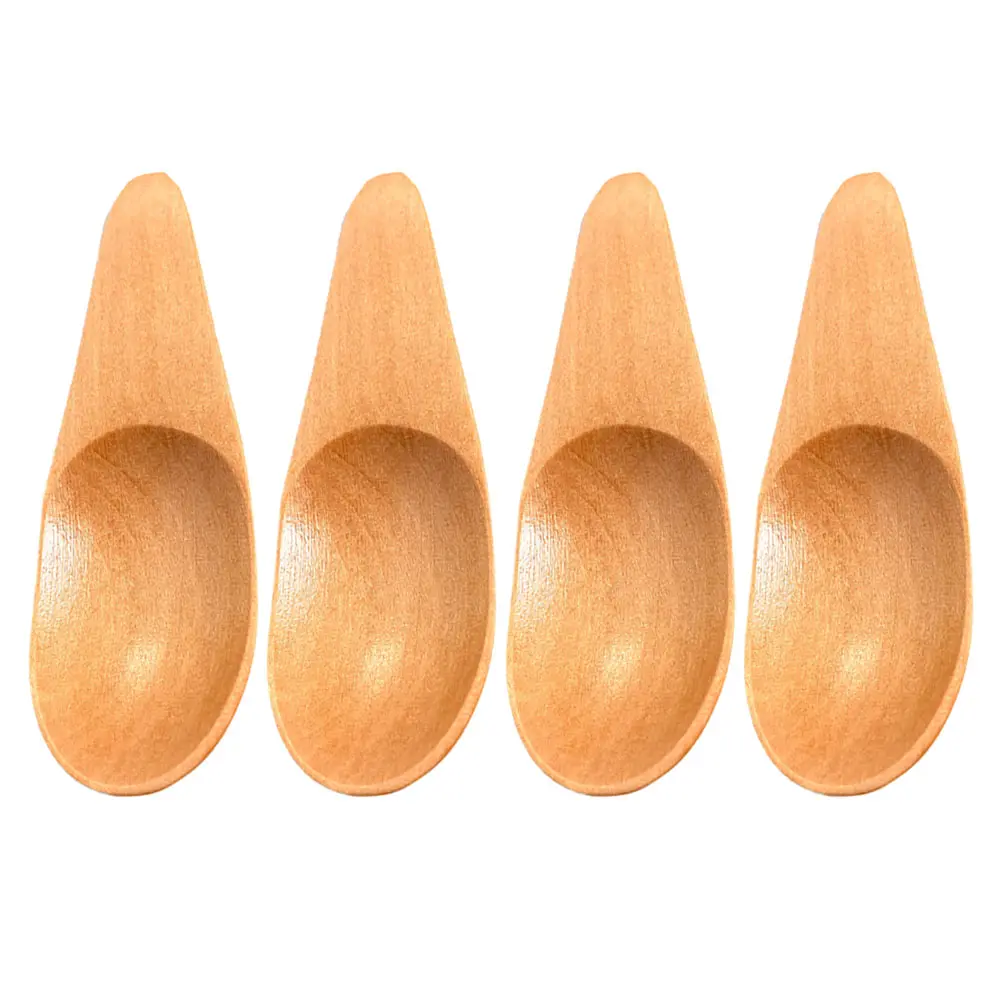 4 Pcs Mini Wooden Spoons 6 5x2 5CM Milk Tea Scoop Spoons Kitchen Supplies Scoop Practical TeaSpoons