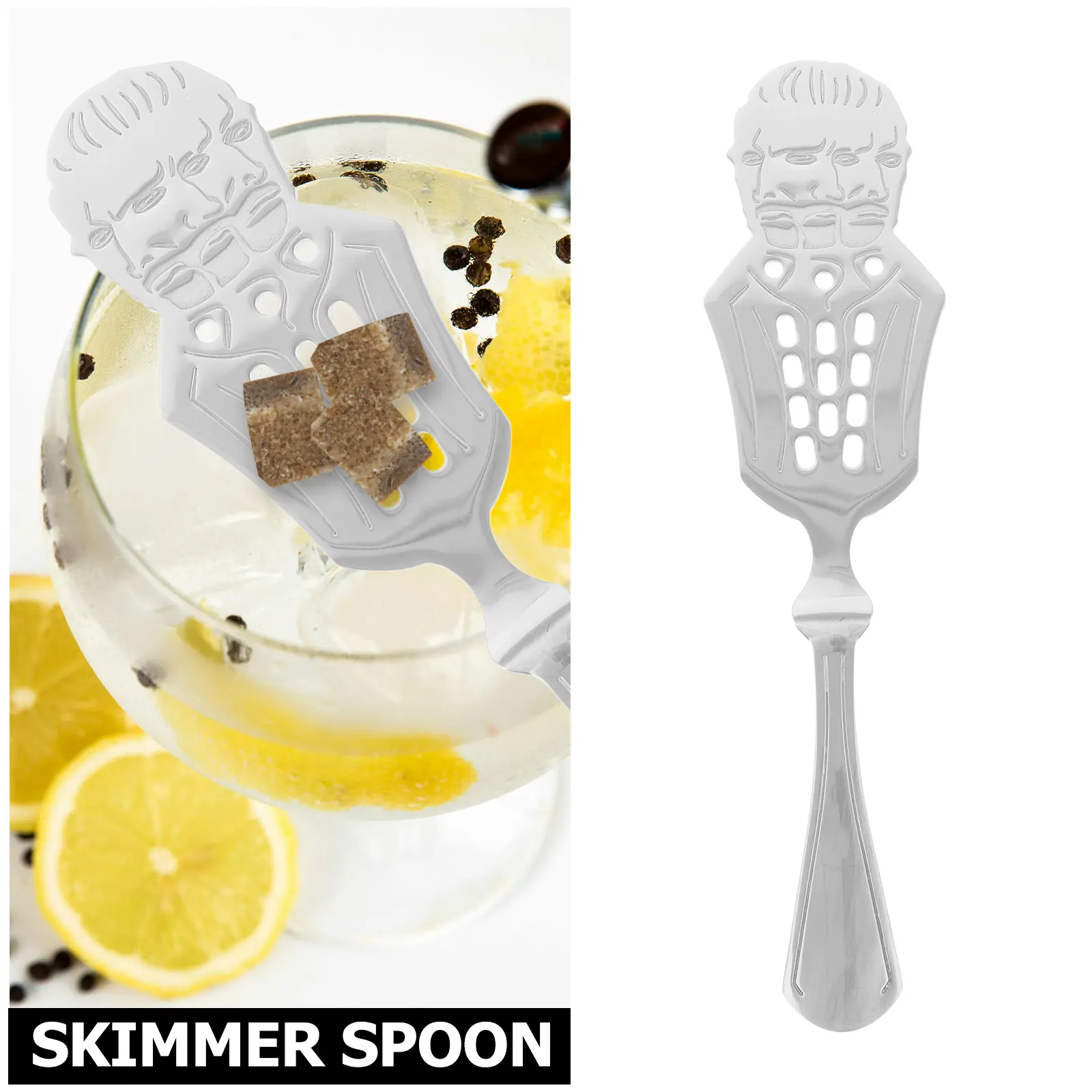Bar Supply Hollow Bar Absinthe Spoon Sugar Cube Absinthe Fountain Stainless Steel Spoons Strainer Filtering Practical Present
