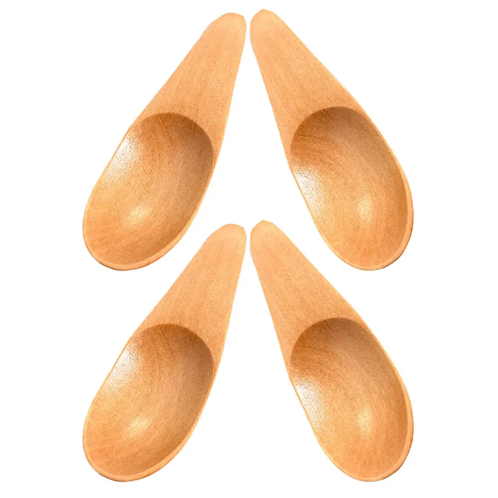 4 Pcs Mini Wooden Spoons 6 5x2 5CM Milk Tea Scoop Spoons Kitchen Supplies Scoop Practical TeaSpoons