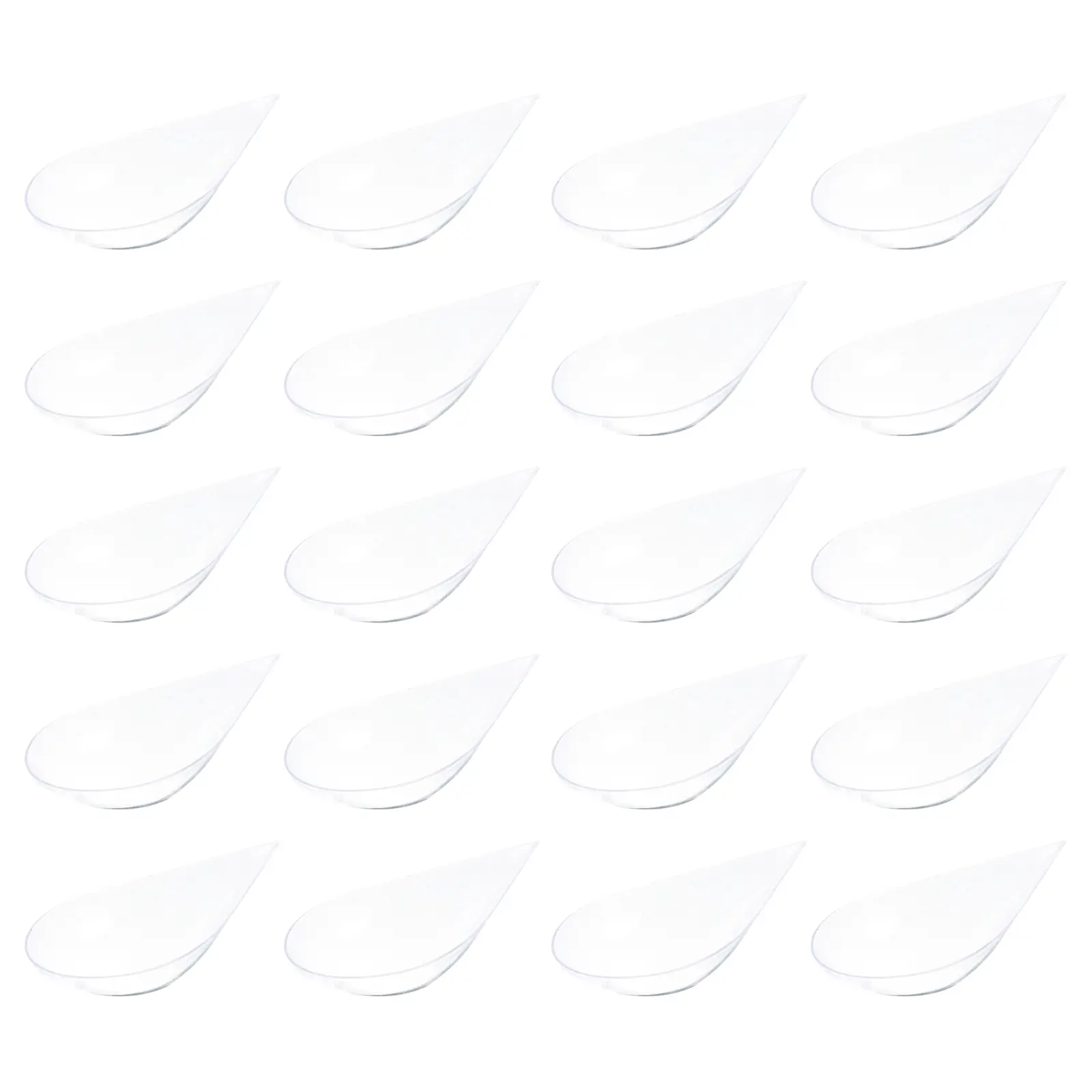 20pcs Disposable Dessert Spoons Clear Plastic Catering Supplies Sushi Spoon Appetizer Scoops Home Use Round Edges