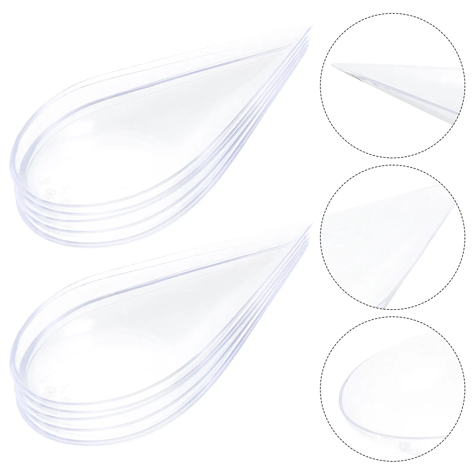 20pcs Disposable Dessert Spoons Clear Plastic Catering Supplies Sushi Spoon Appetizer Scoops Home Use Round Edges