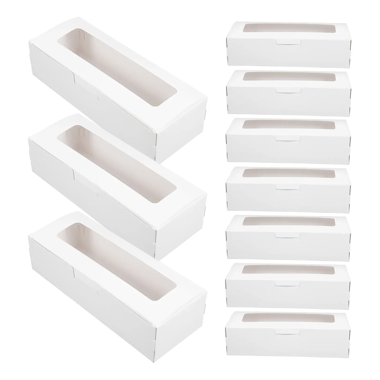 10pcs Macaron Clear Window Chocolate Packaging Gift Boxes Bakery Storage Containers for Candies Desserts Wedding Corporate