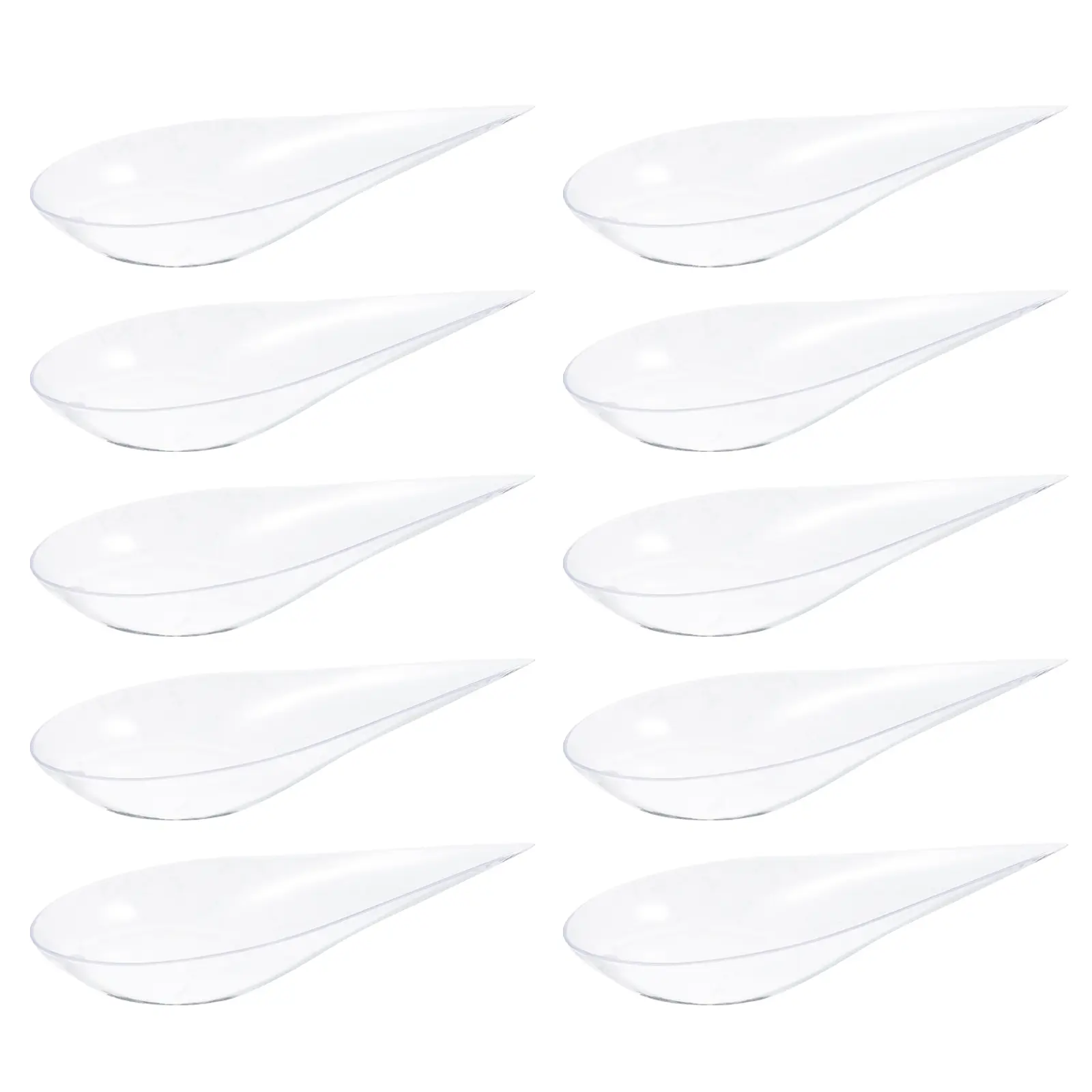 20pcs Disposable Dessert Spoons Clear Plastic Catering Supplies Sushi Spoon Appetizer Scoops Home Use Round Edges