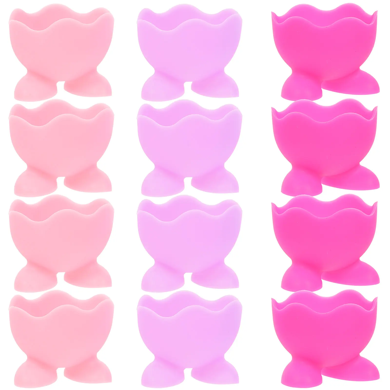 12pcs Silicone Egg Cups Hard Boiled Holder Poached Eggs Rack Kitchen Gadget Cooking Tool Non Stick Microwave Safe Egg