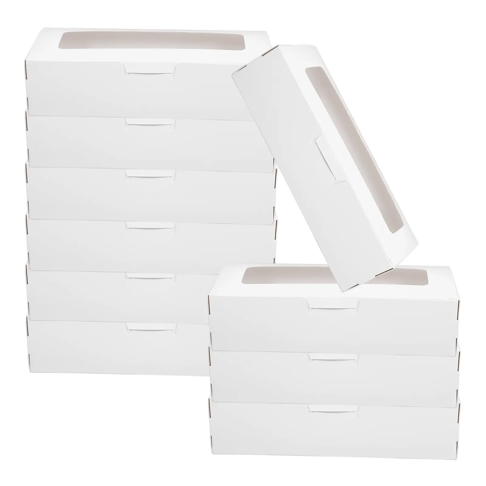 10pcs Macaron Clear Window Chocolate Packaging Gift Boxes Bakery Storage Containers for Candies Desserts Wedding Corporate