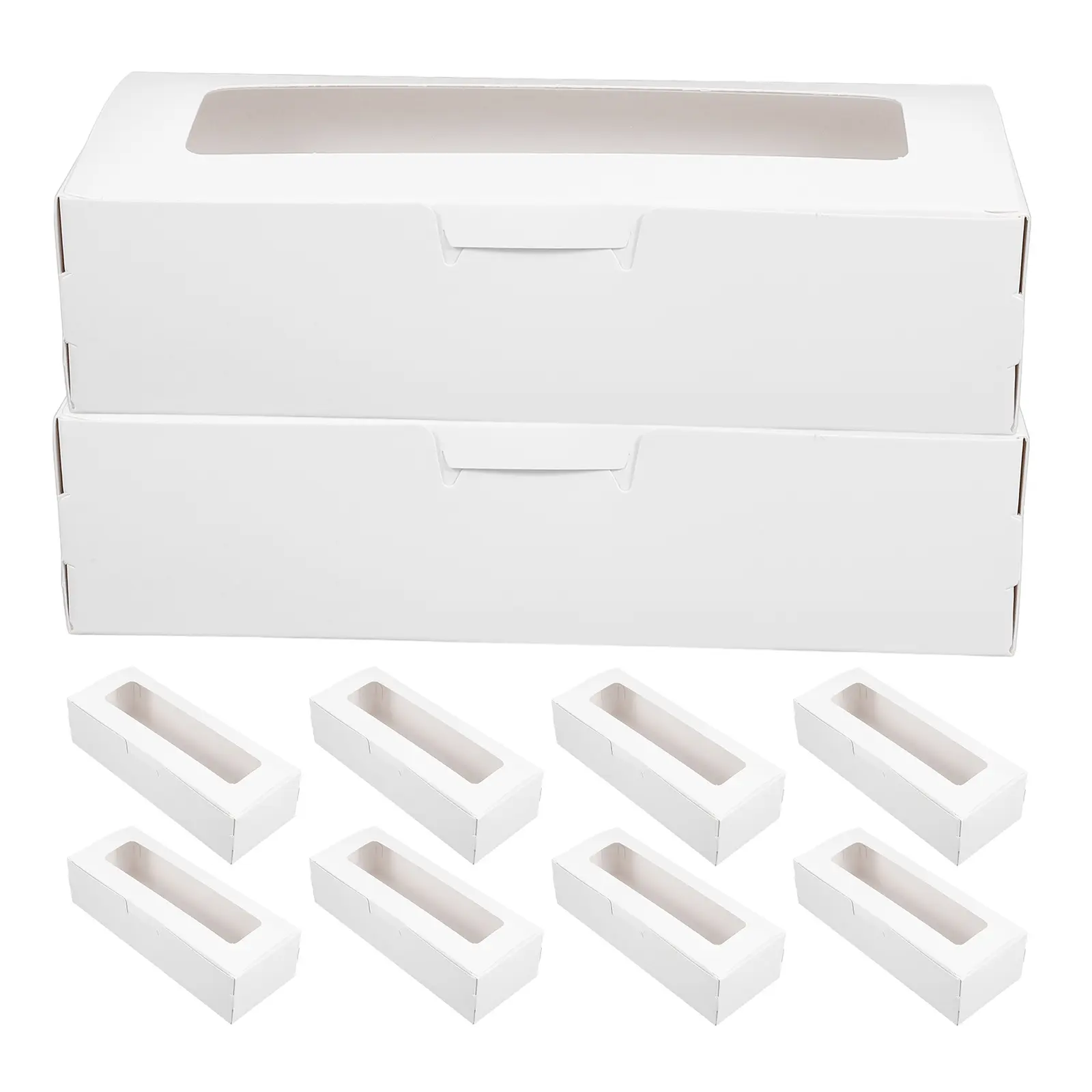 10pcs Macaron Clear Window Chocolate Packaging Gift Boxes Bakery Storage Containers for Candies Desserts Wedding Corporate