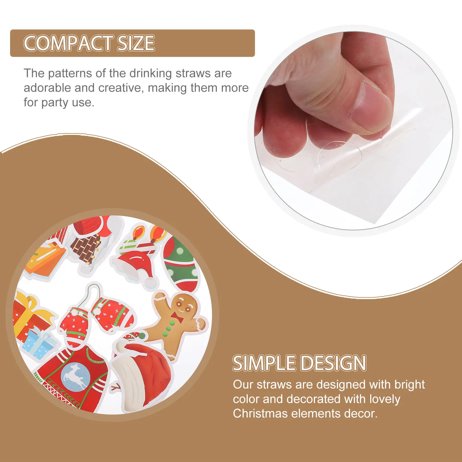 1 set Christmas Decorative Plastic Drinking Christmas Elements Straws for Party Holiday Cocktail Xmas Beverages