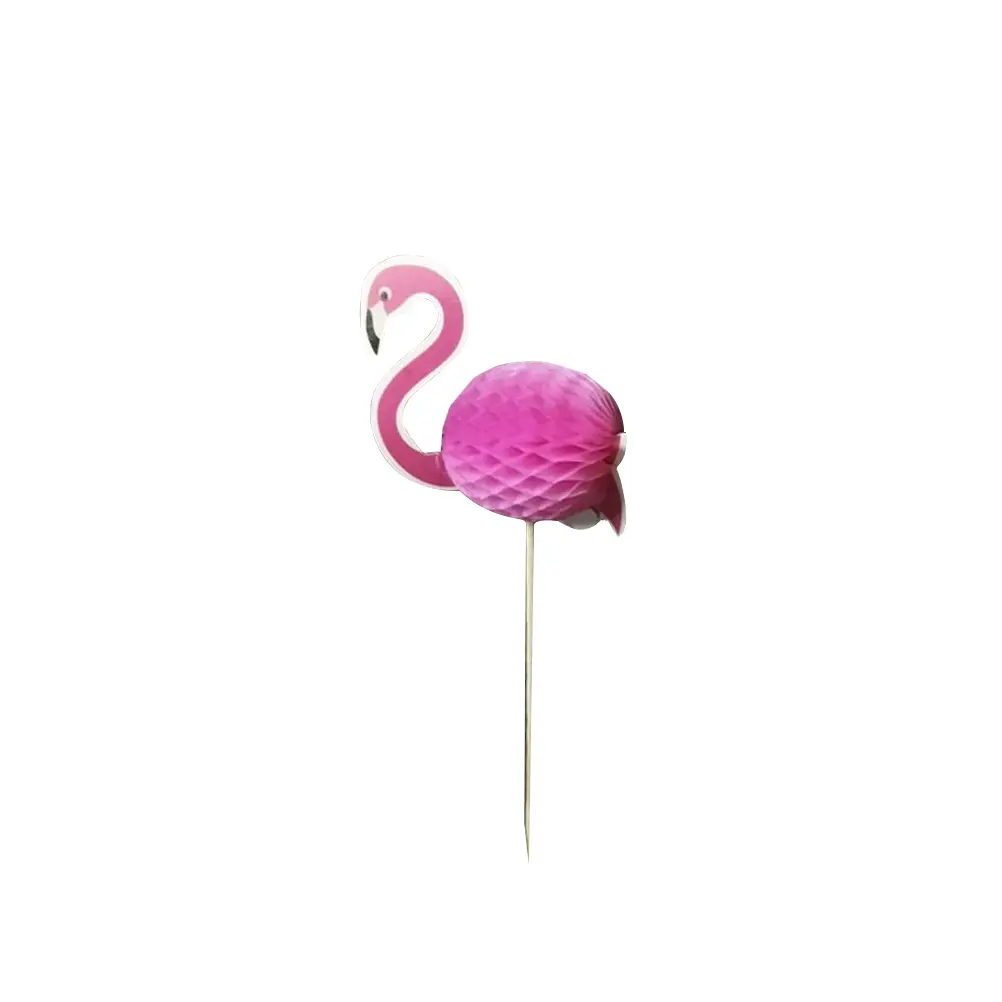 100pcs Flamingo Cupcake Picks Cake Toppers Three Dimensional Toothpicks Food Safe Premium Paper Party Decorations