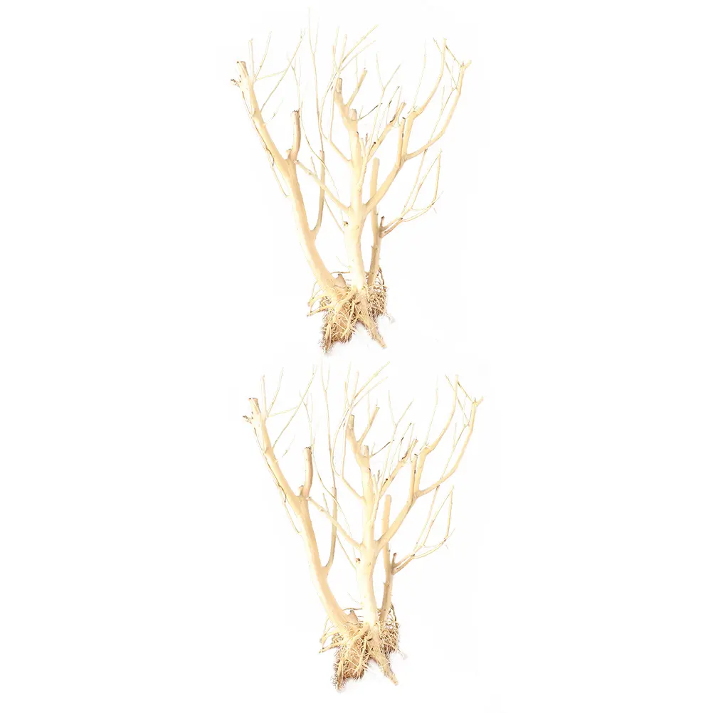 2pcs Moss Tree Decoration Aquarium Landscape Twig Stump Fish Tank Supplies Premium Ornament Non-Fading Hard Decorative for Pet