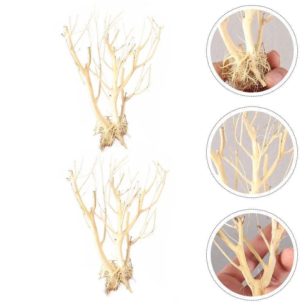 2pcs Moss Tree Decoration Aquarium Landscape Twig Stump Fish Tank Supplies Premium Ornament Non-Fading Hard Decorative for Pet
