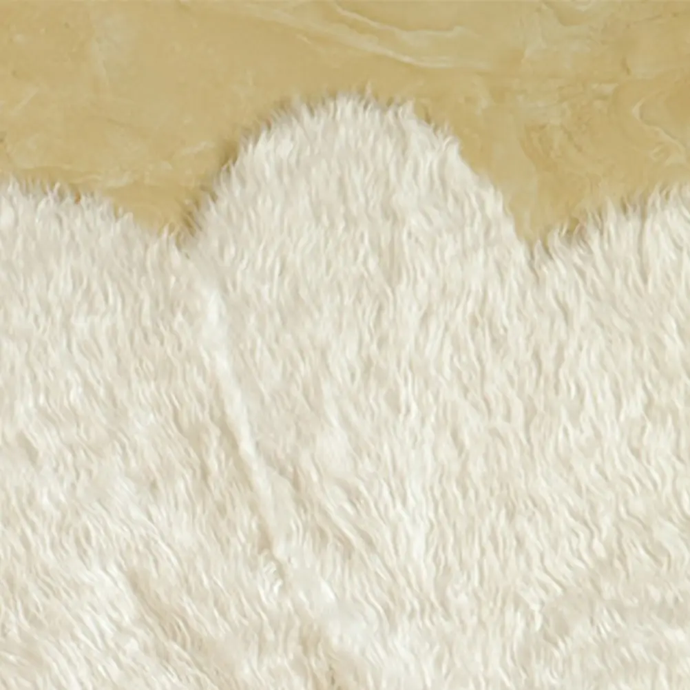 78cm Floral Shape White Artificial Wool Christmas Tree Skirt Base Decoration Xmas Tree Apron Skirt Mat