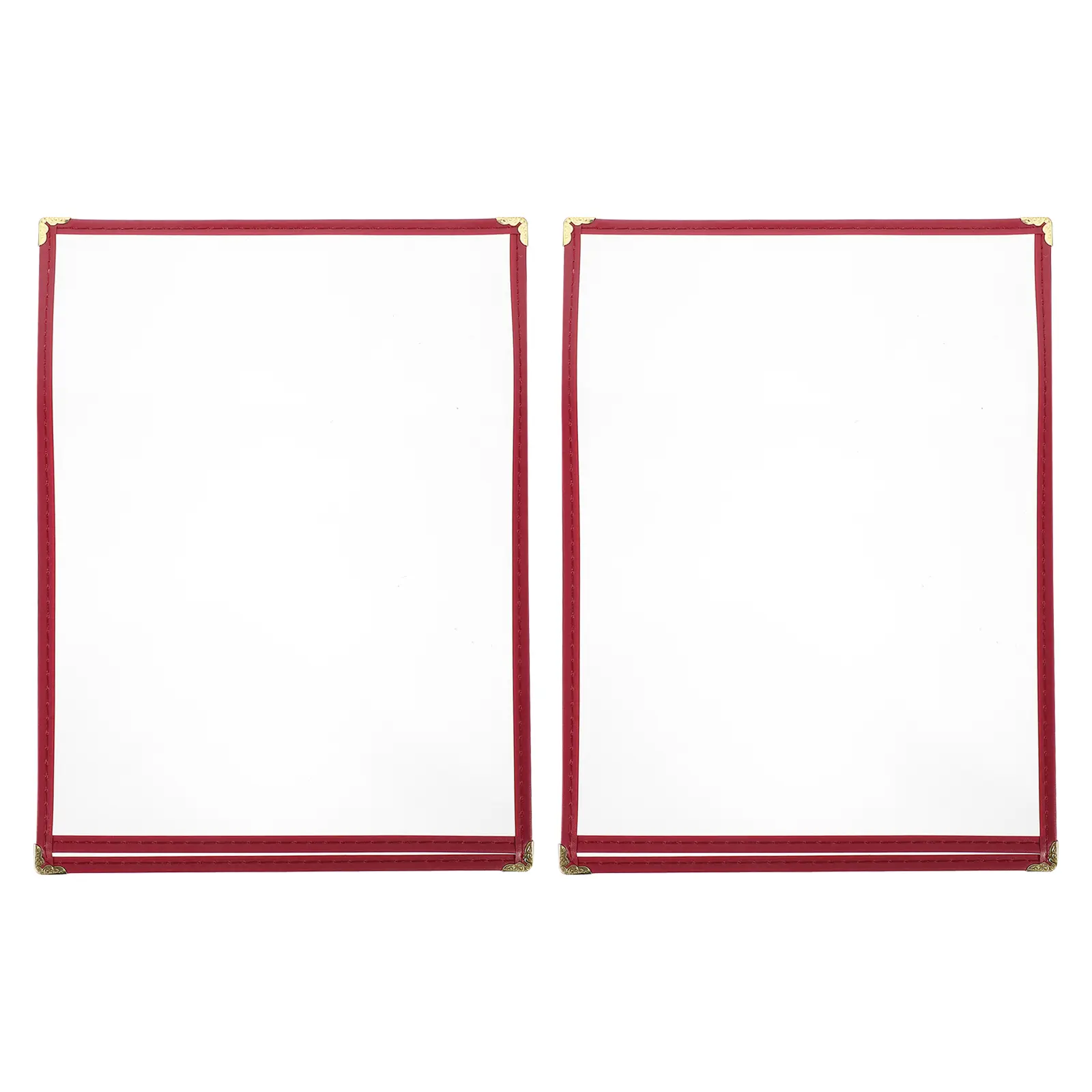 2Pcs Menu Covers PVC Transparent Recipe Folder Water Resistant Coffee Bar Accessories Reusable Easy Clean