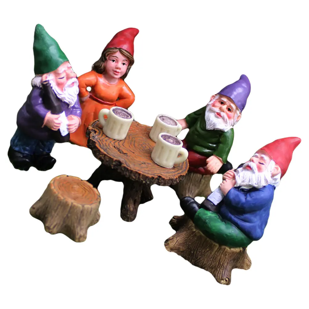 Garden Gnomes Ornaments Resin Dwarf Statues for Flower Pots Plants Decor Funny Naughty Gnome Figurines Mini Landscape Christmas