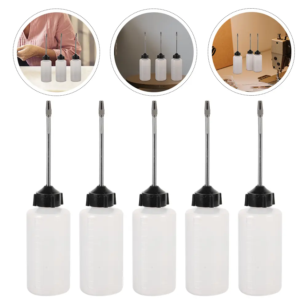 5pcs Dispenser Bottles Liquid Glue Container Transparent Squeeze Reusable Sewing Automobile Craft Glue Sand Paint Lightweight