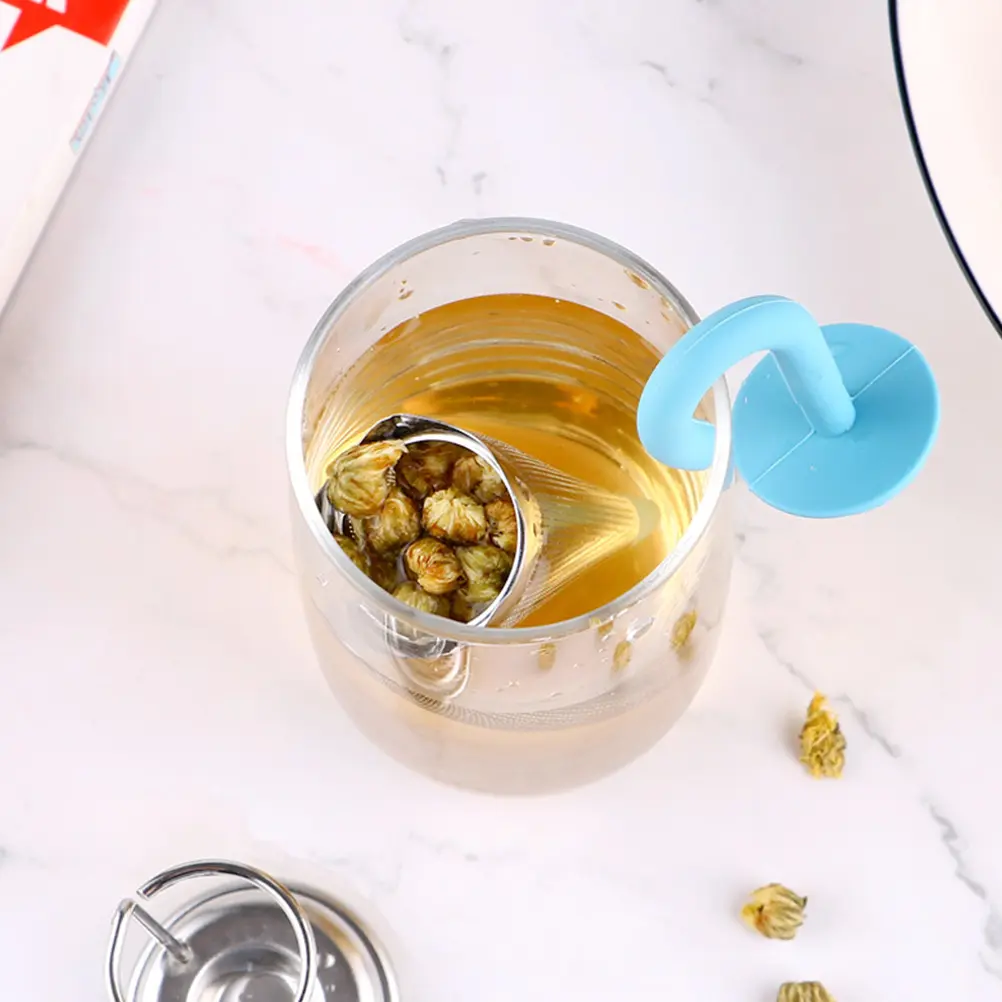 2Pcs Stainless Steel Tea Strainer High Temp Home Office Loose Leaf Infuser Fine Filter Kitchen Bar Tool