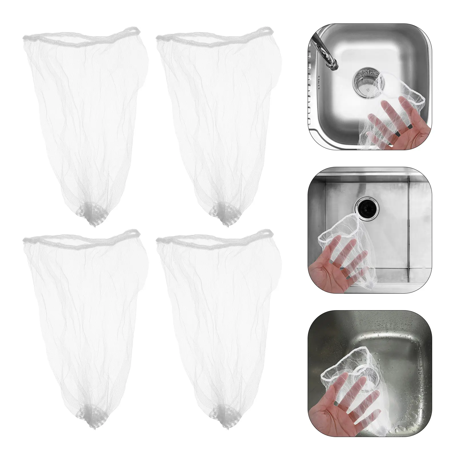 50pcs Kitchen Filter Sink Drain Cover Bag Fine Mesh Strainer Drain Food Catcher Garbage Disposal Easy Clean Long Use