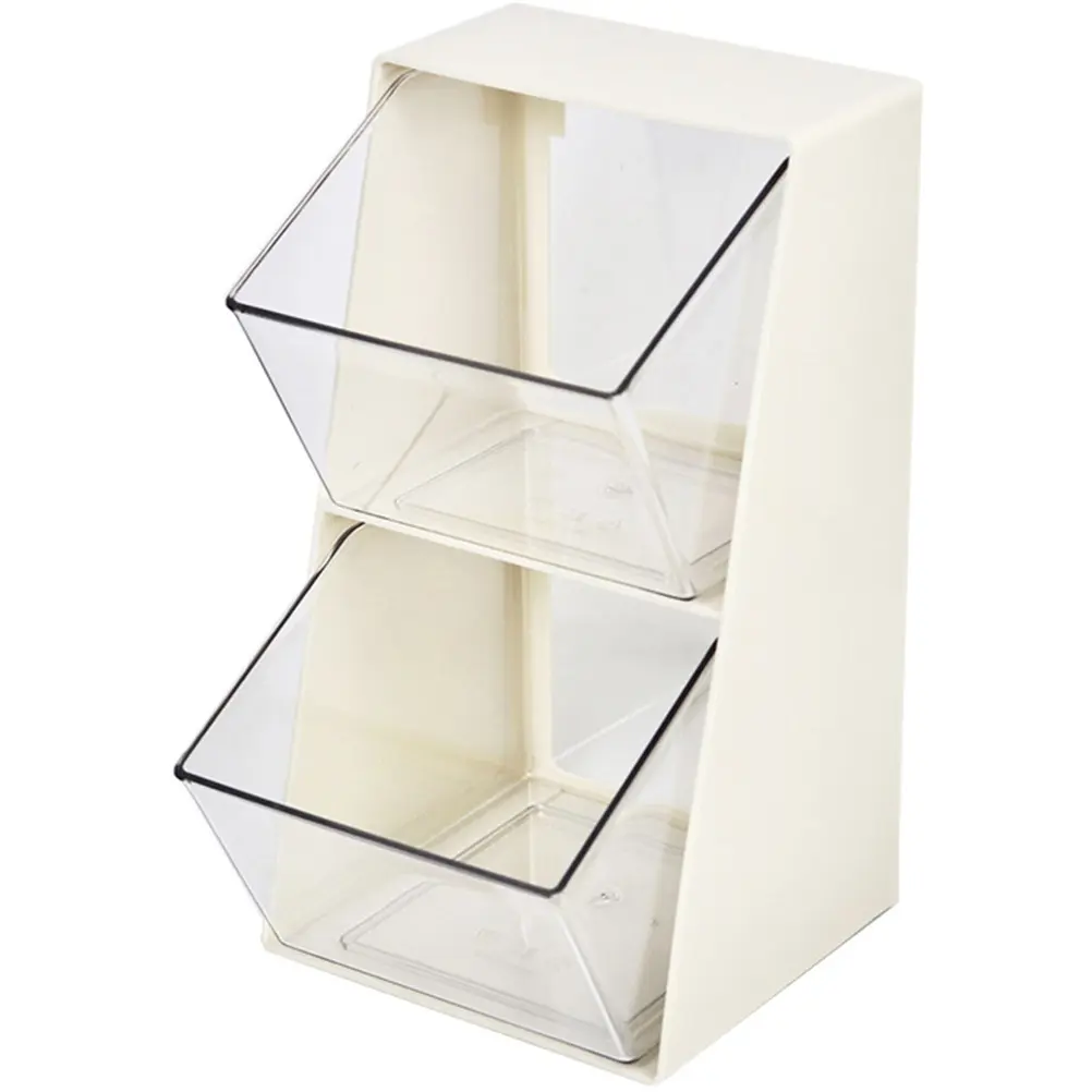 Transparent Acrylic Tea Bag Storage Box Coffee Pouches ganizer Beige Desk Shelf Large Capacity Sugar Bag Holder Tea Container