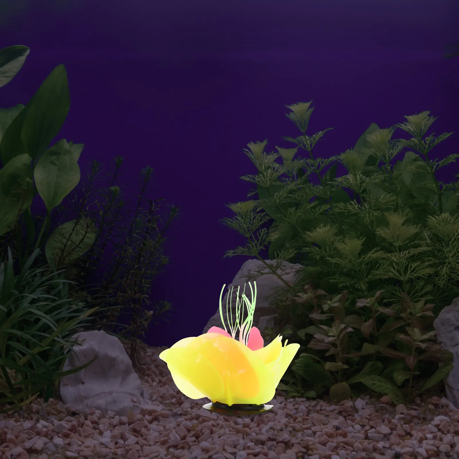 Plant Glow Coral Decoration for Fish Tank Aquarium Landscaping Soft Ornaments Decorations Reef Yellow Betta