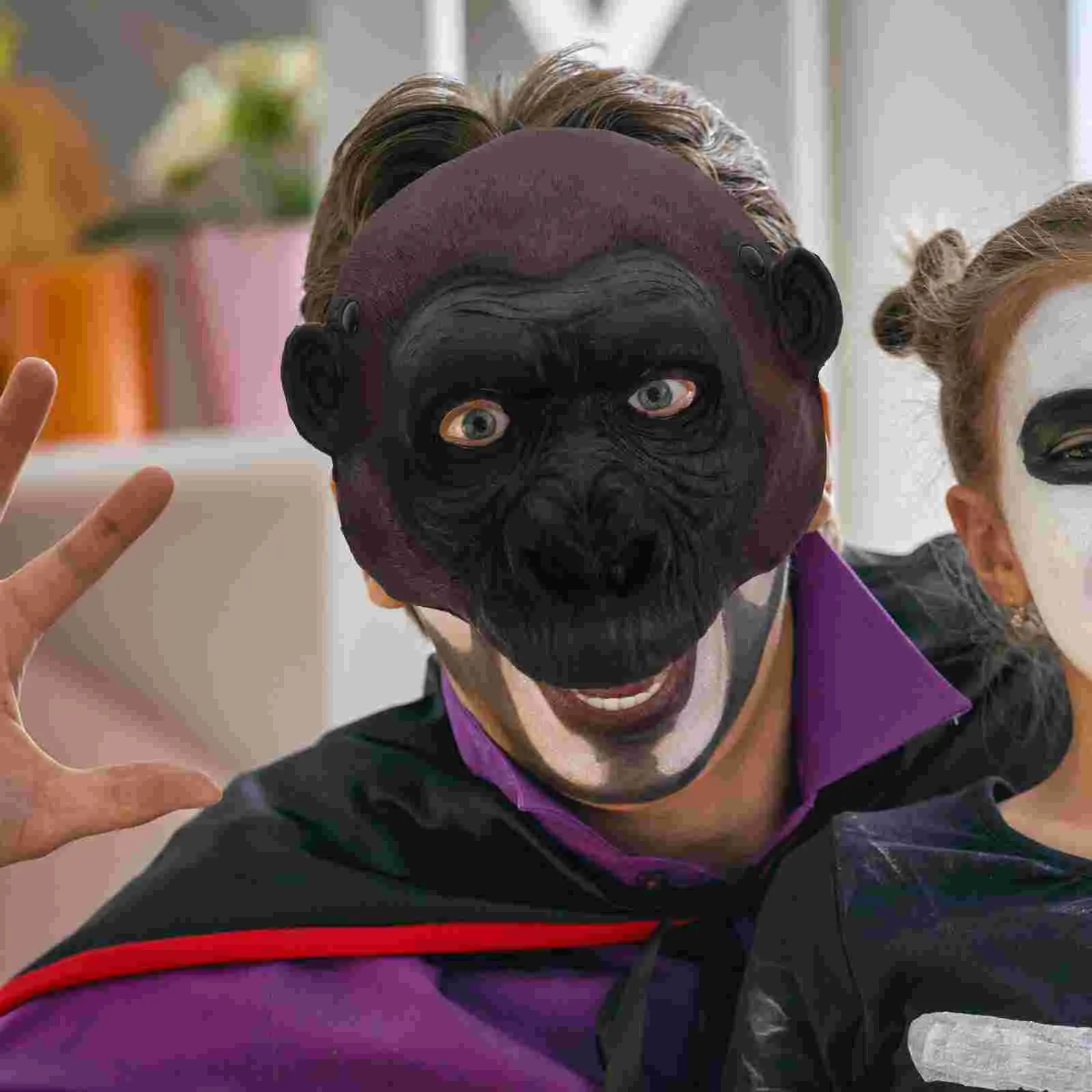 Gorilla Mask Halloween Costume Accessory Animal Design Decorative Masks Home Accessories Party Cosplay Gorilla Face