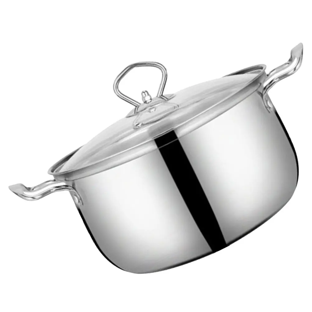 Anti-stick Soup Cooking Pot Capacity Stockpot Kitchen Glass Food Stainless Milk Container Steel Cookware Steam Rack