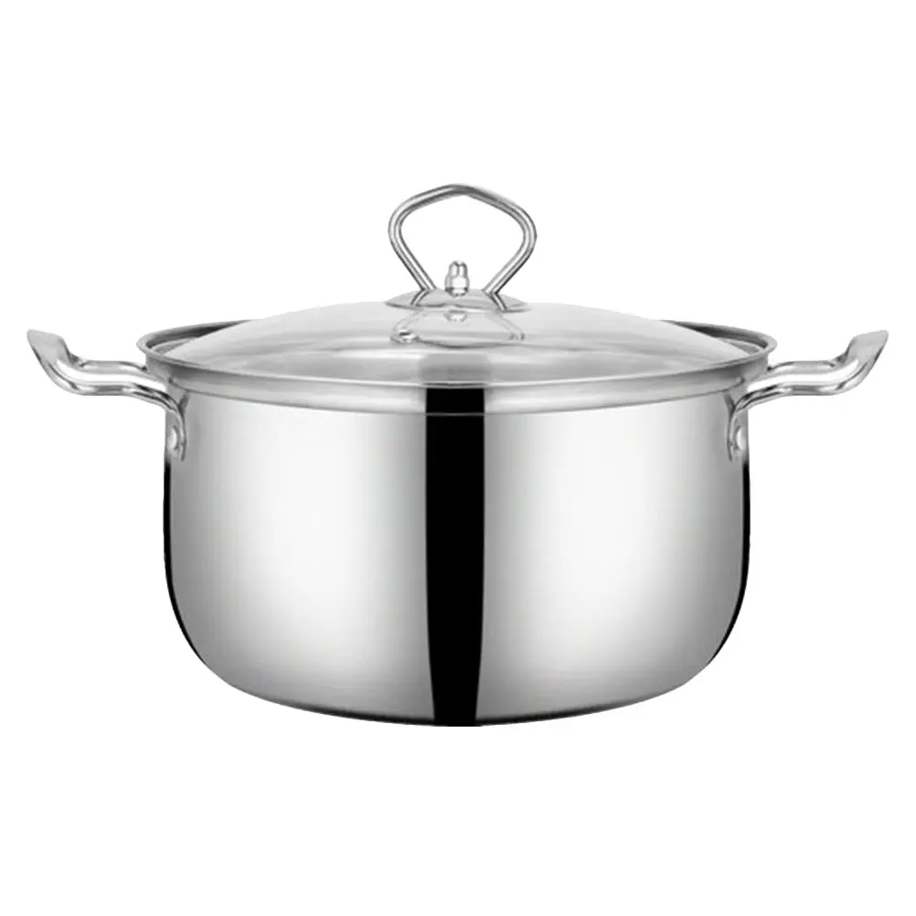 Anti-stick Soup Cooking Pot Capacity Stockpot Kitchen Glass Food Stainless Milk Container Steel Cookware Steam Rack