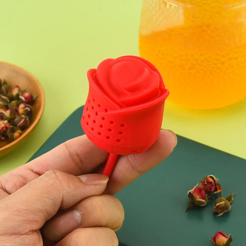s Silicone Bag Red Color Loose Infuser Strainer Travel Loose Infuser Kitchen Tea Accessories Gift Idea for Tea Lovers