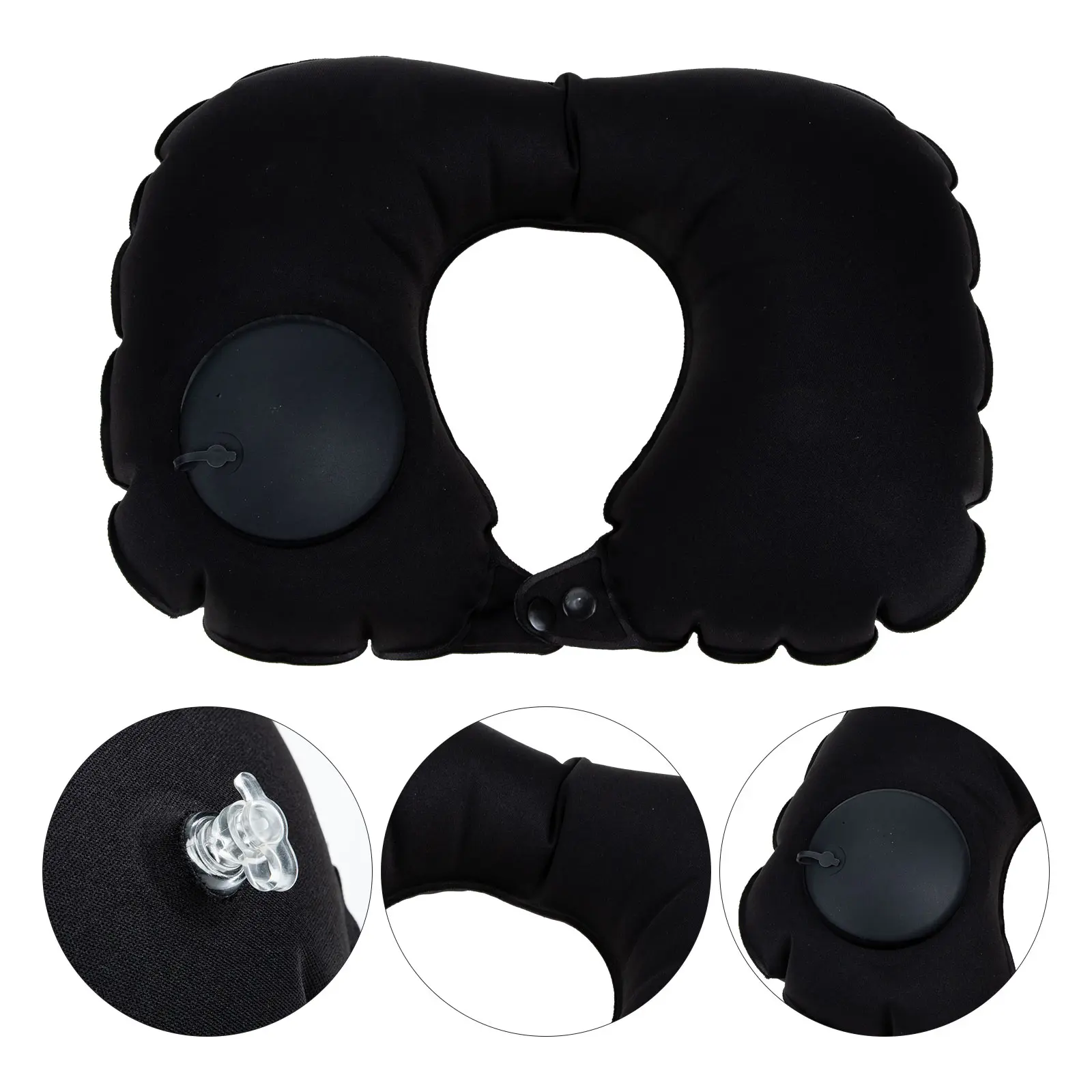 Inflatable U shaped Pillow Travel Neck Long Flight Milk Silk Comfort Airplane Trip Essential Soft Material Design