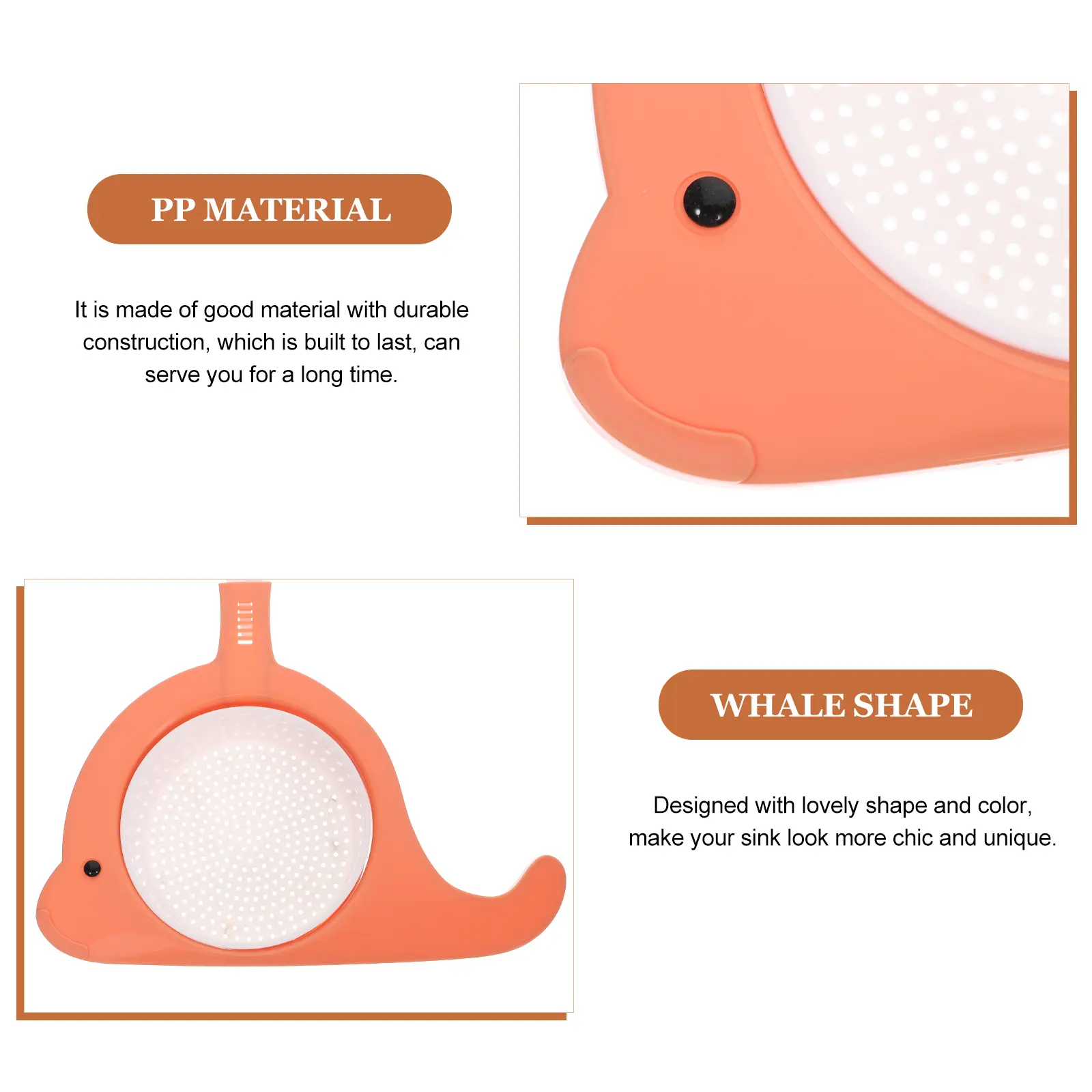 Sink Drain Basket Kitchen Food Filter Draining Rack Strainer Holder PP Material Non Scratch Durable Lovely Shape Color Long