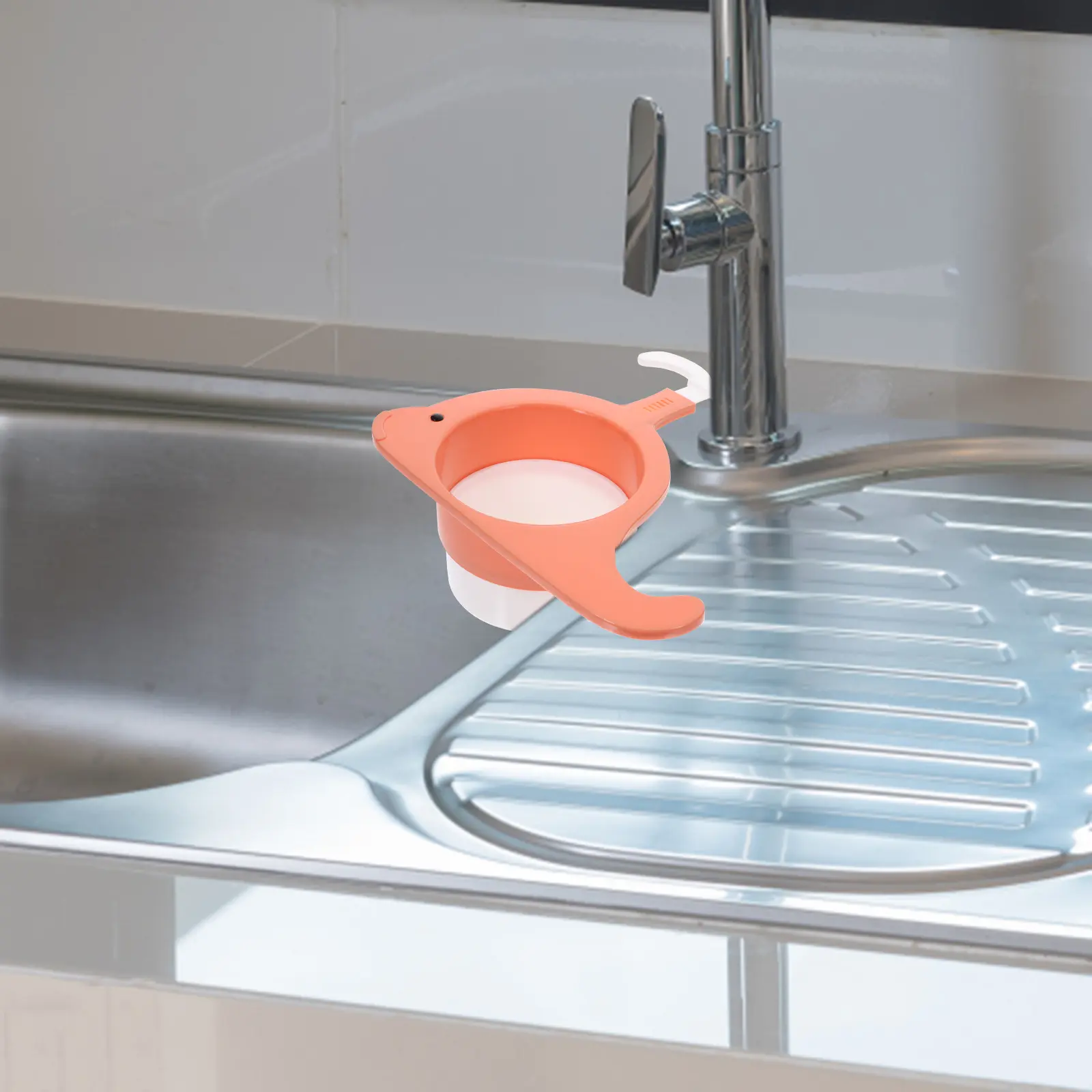 Sink Drain Basket Kitchen Food Filter Draining Rack Strainer Holder PP Material Non Scratch Durable Lovely Shape Color Long