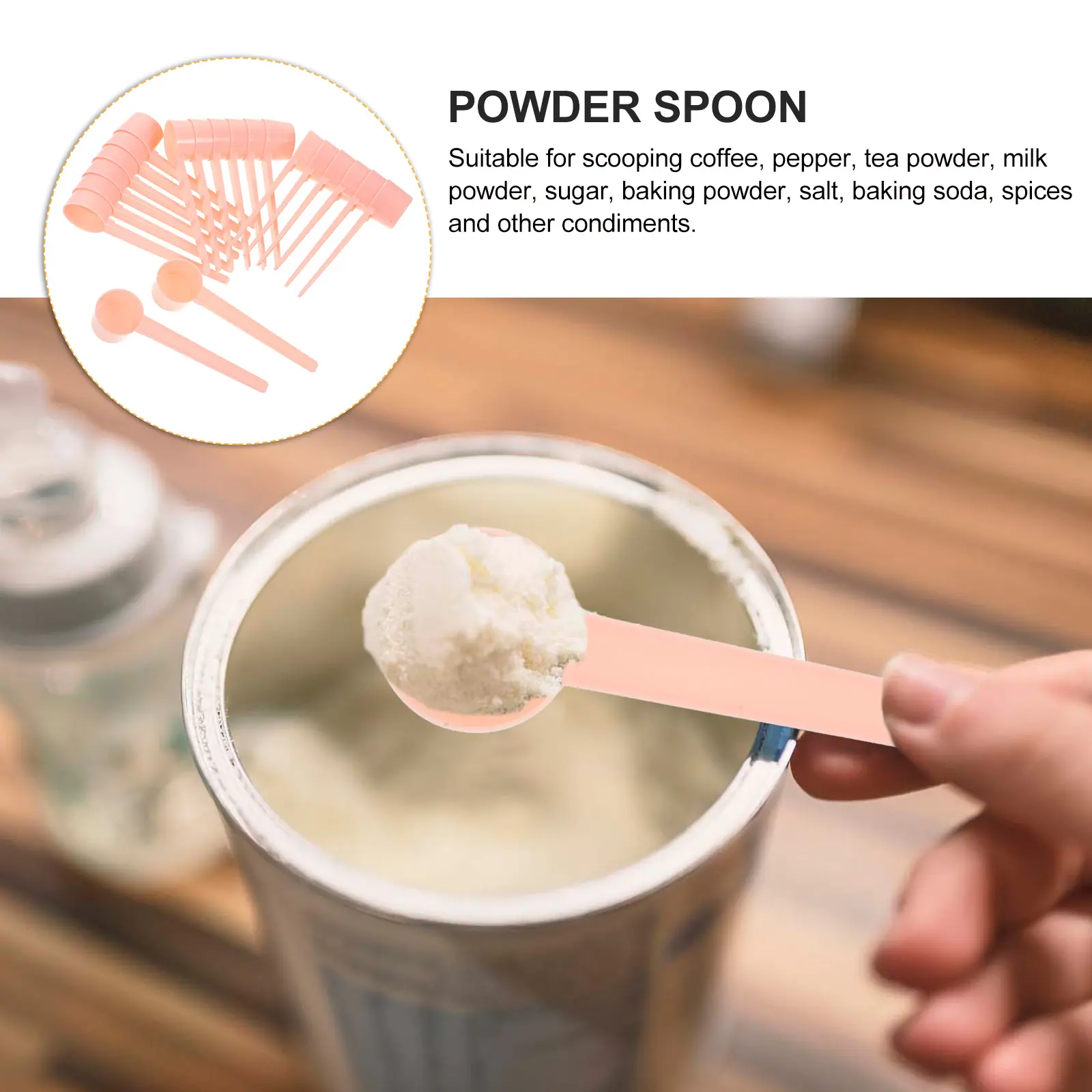 20pcs Coffee Spoon Reusable Plastic Measuring Scoop for Milk Powder Tea Baking Soda Spice Condiments Household Tools