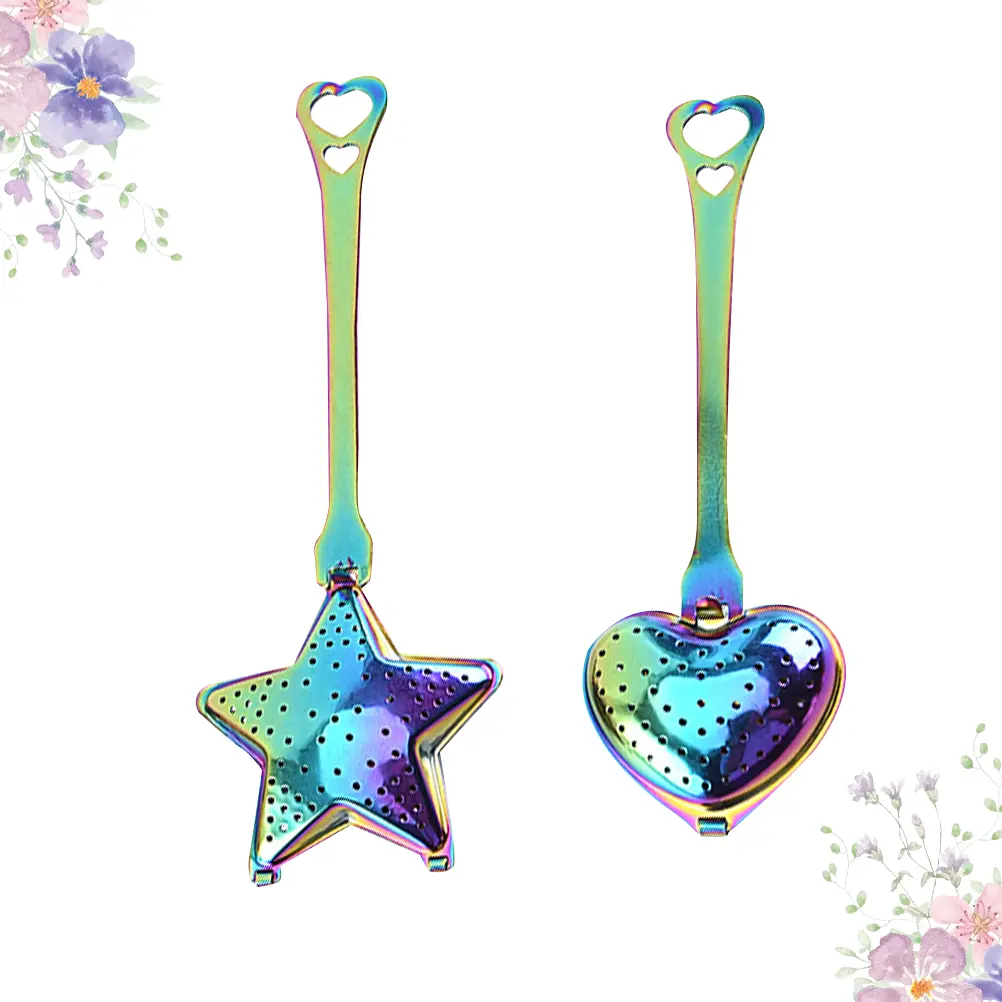 2 Pcs Tea Filter Teapot Infuser Strainer Loose Leaf Coffee Filters Food Grade Silicone Heart Shape Cute Decorative Tool